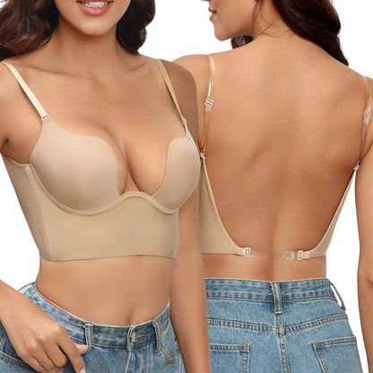 Soutien-gorge Push-up dos nu avec Bretelles Transparentes
